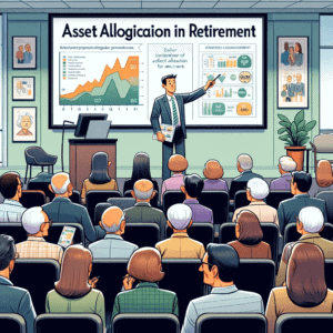 New investors watching Asset Allocation presentation on big screen monitor