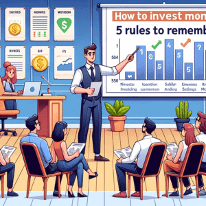 Senior financial advisor teaching a class the five investing rules
