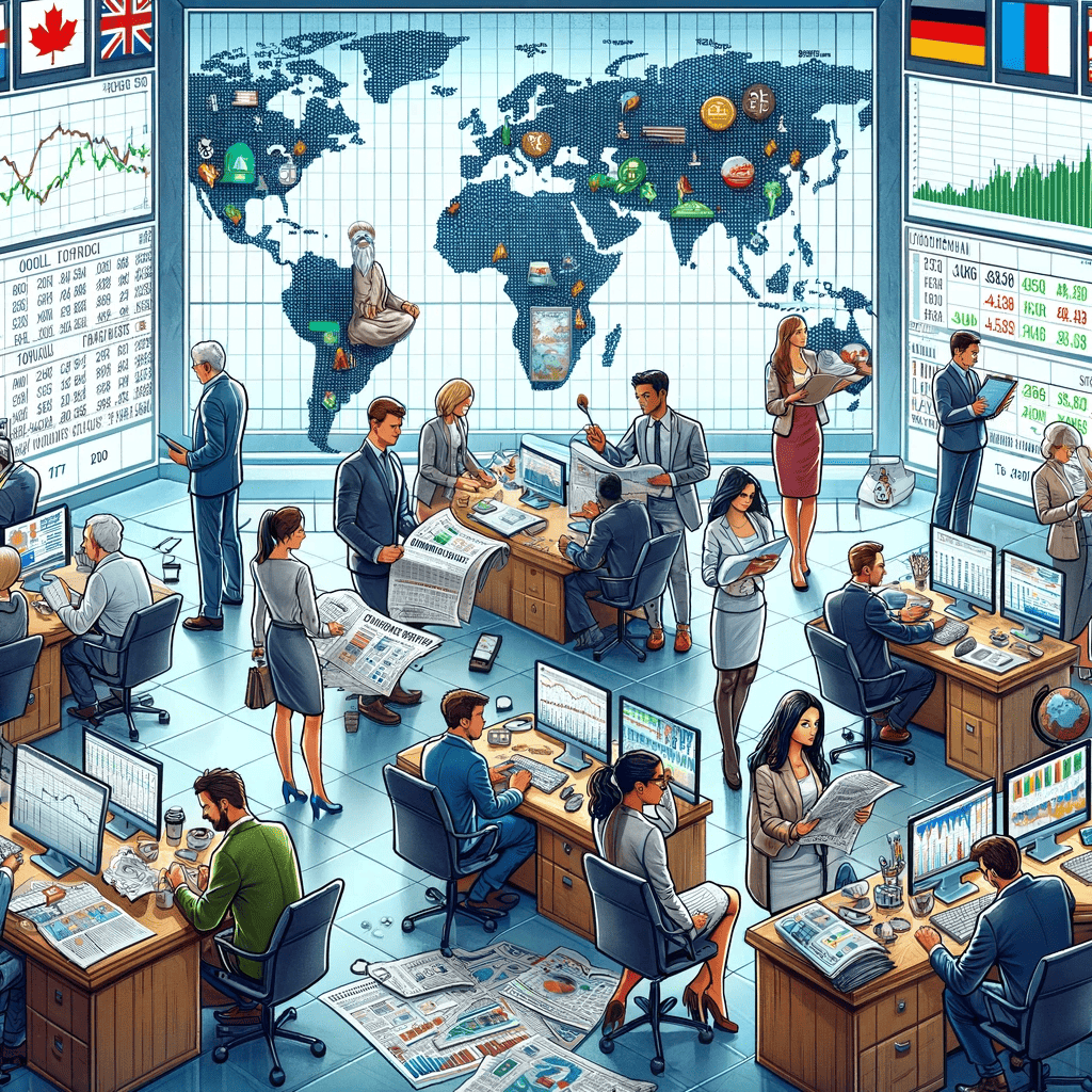 Trading room of professional mutual fund and ETF investors