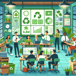 Group of investors discussing socially responsible investing