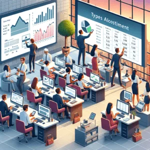 Professional investors calculating asset allocations